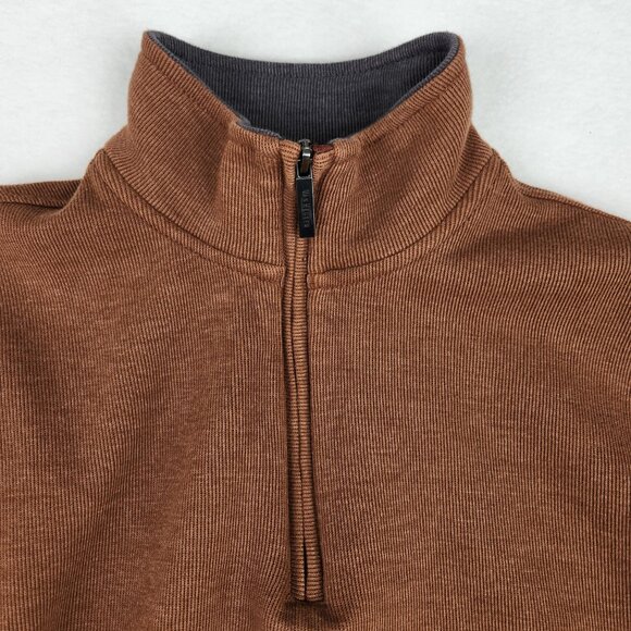 Van Heusen Men's Quarter Zip Pullover Shirt Size M Brown - Excellent Condition - Picture 6 of 8